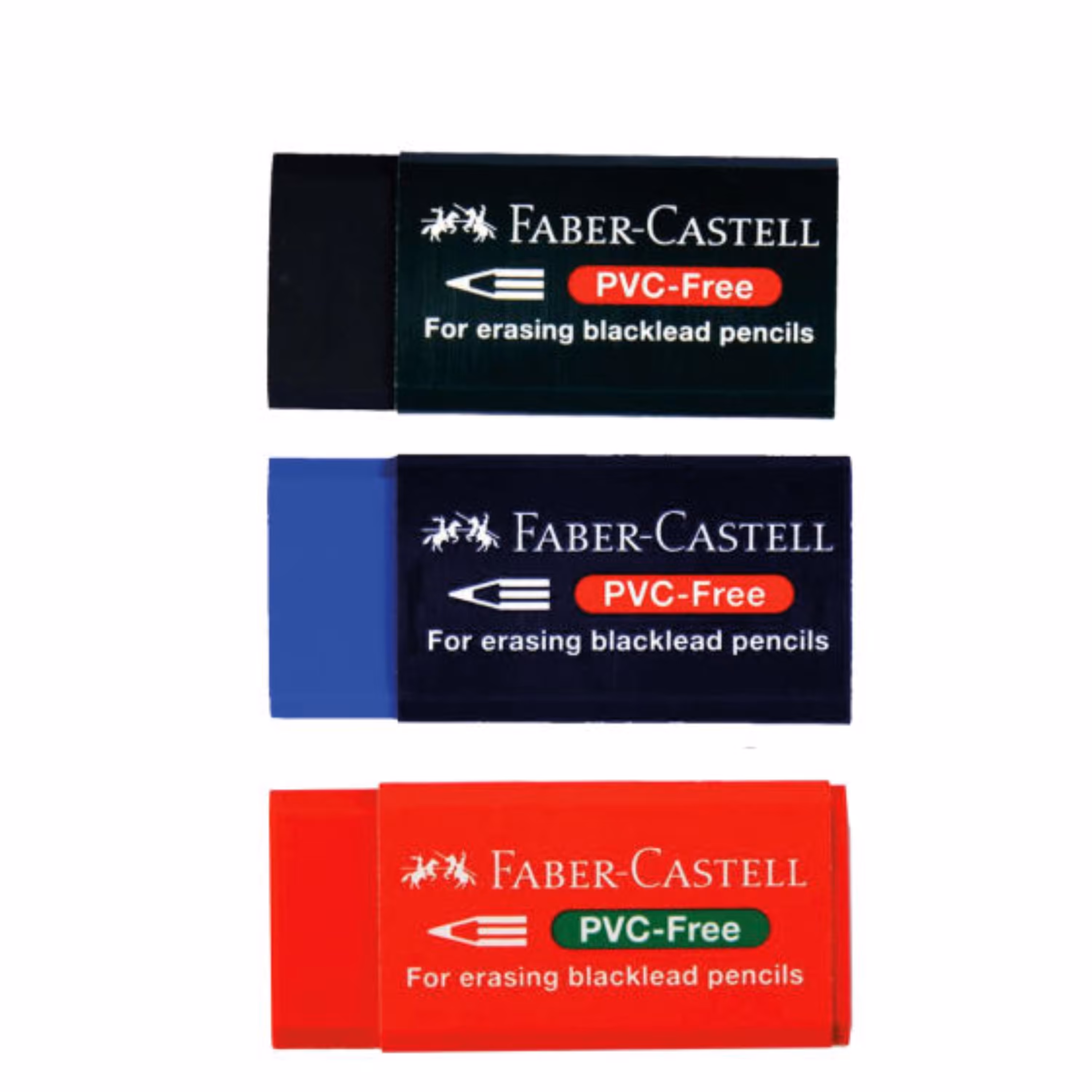 پاک کن فابرکاستل کوچک در رنگ های قرمز مشکی 3 عددی 
