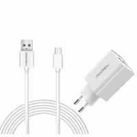 شارژر دیواری پاواریل مدل CK-59 به همراه کابل تبدیل USB-C