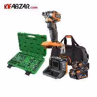 پیچ گوشتی شارژی آاگ + کیت باتری و شارژر 4 آمپر آاگ + جعبه بکس 55 پارچه تاپ تول