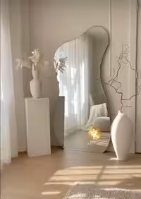 آینه قدی مدل دفرمه زی زی گولو | ابعاد 180*80 | زیر کار ام دی اف |‌ آینه کریستال - آینه اول