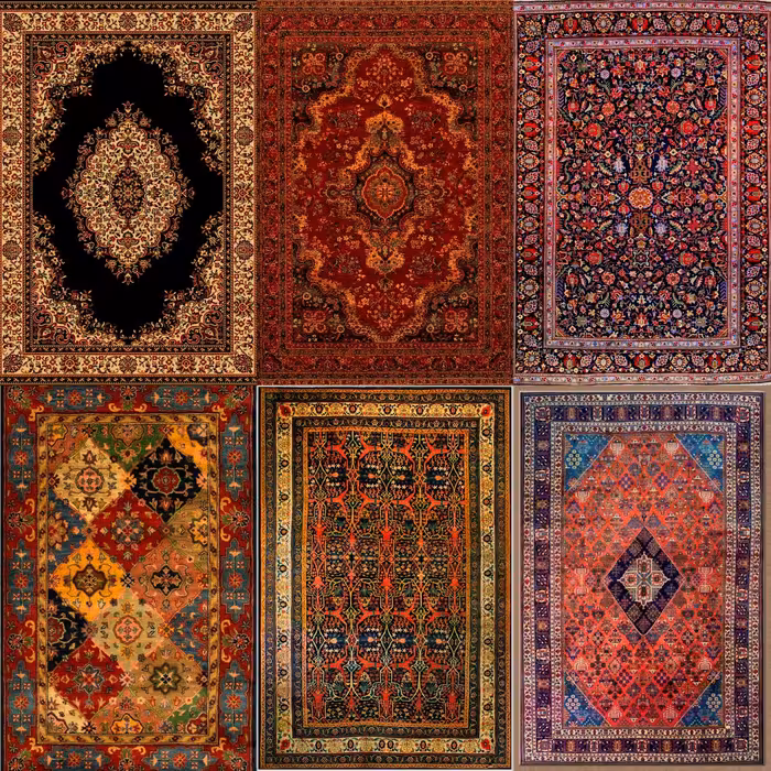 پک استیکر فرش سنتی شش عددی مناسب استفاده در بولت ژورنال اسکرپ بوک وغیره