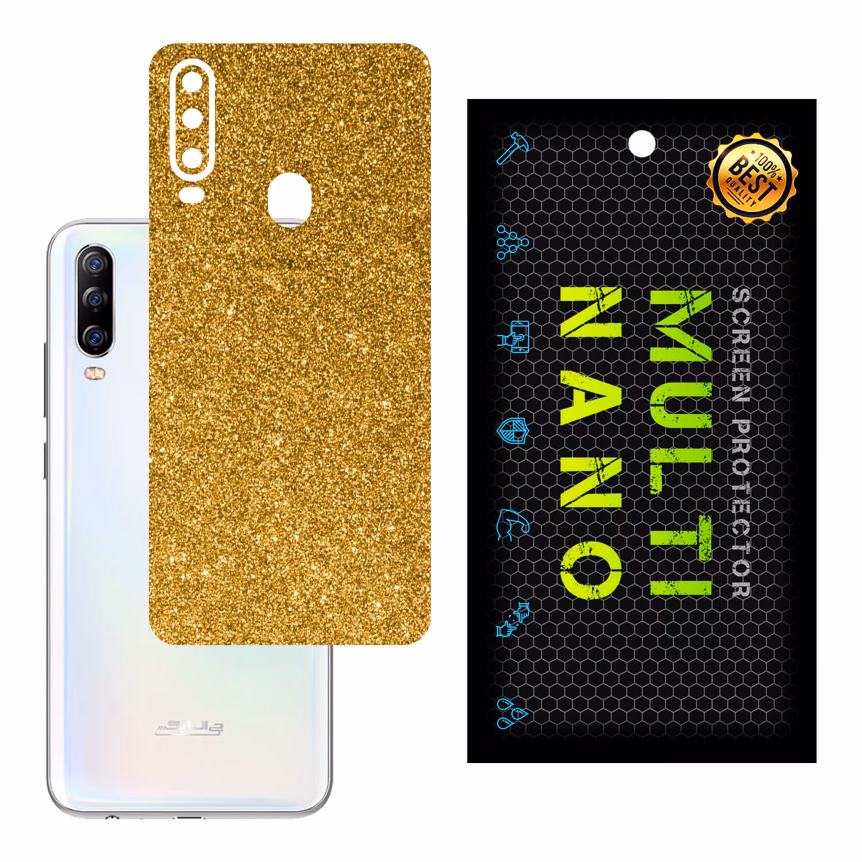 برچسب پوششی MultiNano مدل X-G1F-Gold برای پشت موبایل جی ال ایکس Shahin 2
