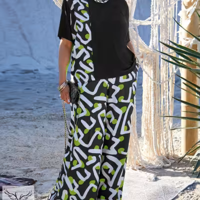 ست بلوز شلوار اسپرت راحتی نخ پنبه وارداتی سایز بزرگ