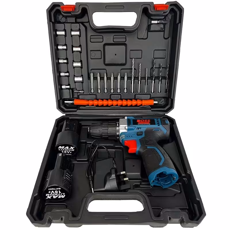 دریل شارژی باس 18 ولت دوباتری با لوازم مدل BS-18VN