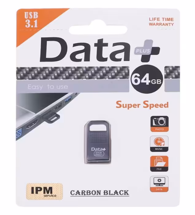 فلش مموری دیتا پلاس مدل Carbon Black USB3.1 ظرفیت 64 گیگابایت