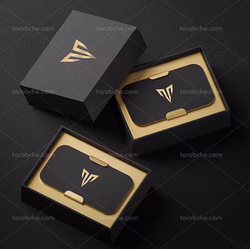 موکاپ کارت ویزیت مستطیلی و جعبه | گرافیک با طعم تربچه