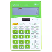 ماشین حساب رومیزی سفید سبز 12 رقمی مدل AT-2370B آتیما ATIMA