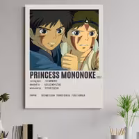 تابلو شاسی طرح انیمه شاهزاده مونونوکه سایز 76 در 120 سانتی متر  کد 1219