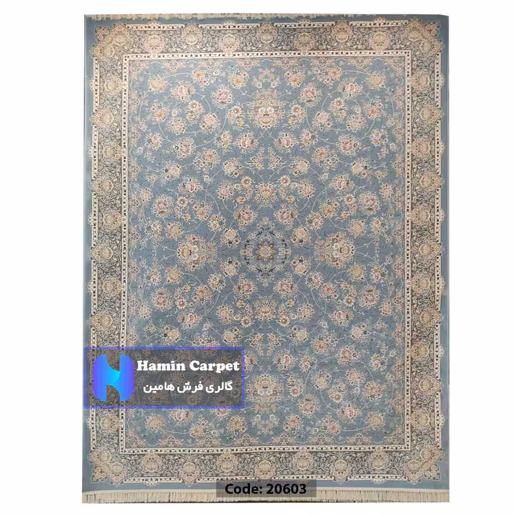 فرش 9 متری 1200 شانه تراکم 3600  نخ اکلریک گل برجسته کد AR20603