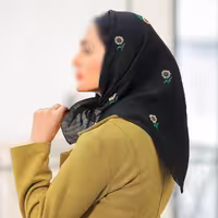 مینی اسکارف باندانا زمینه مشکی طرح آفتابگردون ارسال رایگان 