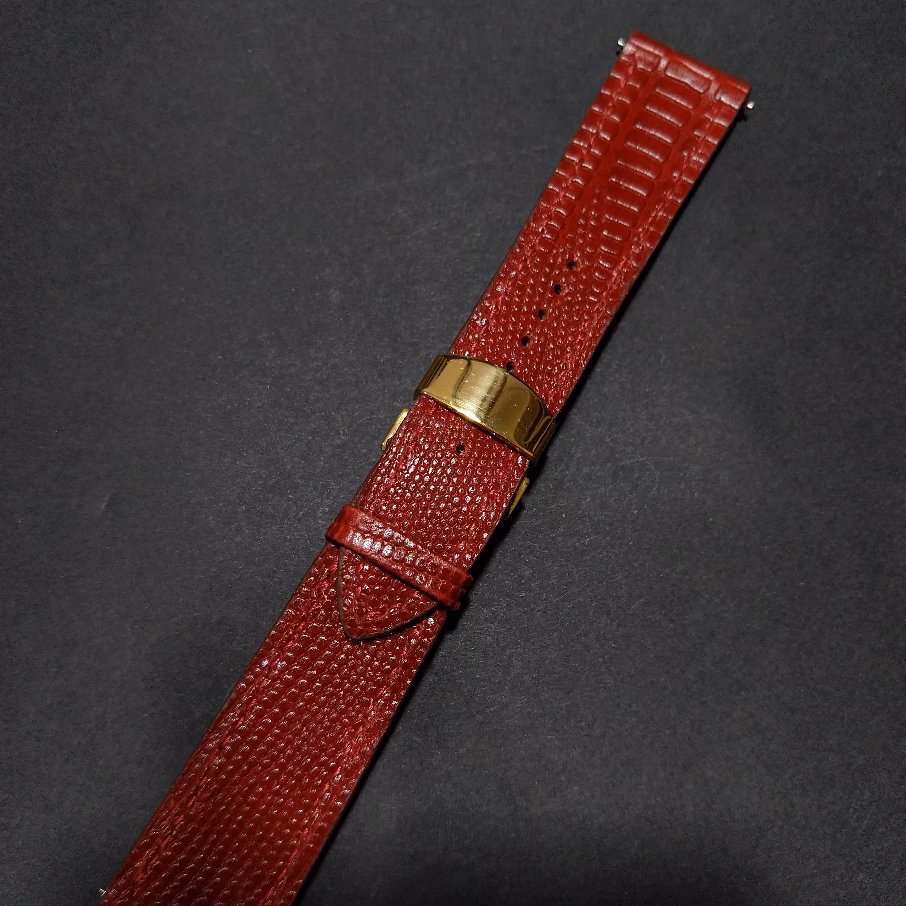 بند ساعت چرم گاوی طرح لیزارد سگگ رولکسی دست دوز