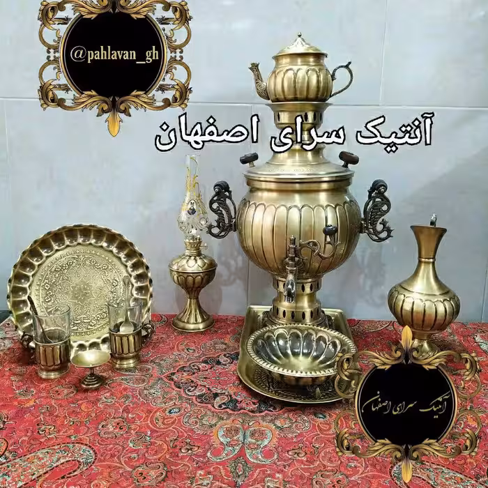 سماور ذغالی6لیتر جنس برنجی مدل توپی پخدار