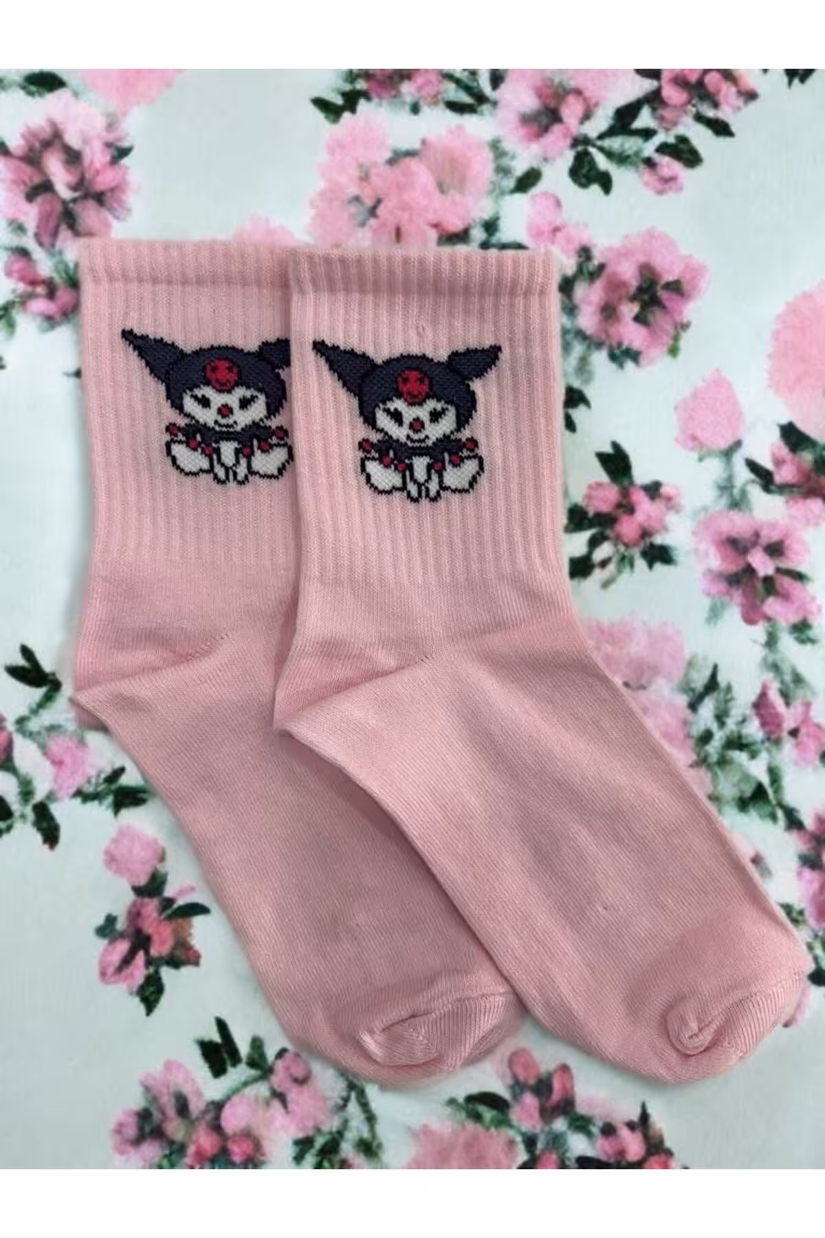 جوراب صورتی مردانه و زنانه تنیس کالج 6 قطعه کارتونی Forever