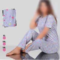 تیشرت و شلوار ست  زنانه نخ پنبه 2سایزی قلبی(38تا46)بوتیک ابریشم