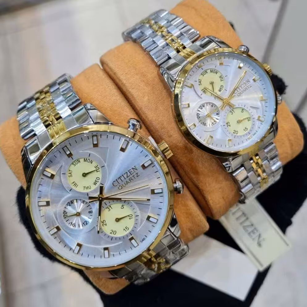 ساعت مچی ست سیتیزن درجه 1 مردانه و زنانه و با کیفیت عالی و گارانتی یکساله موتور 