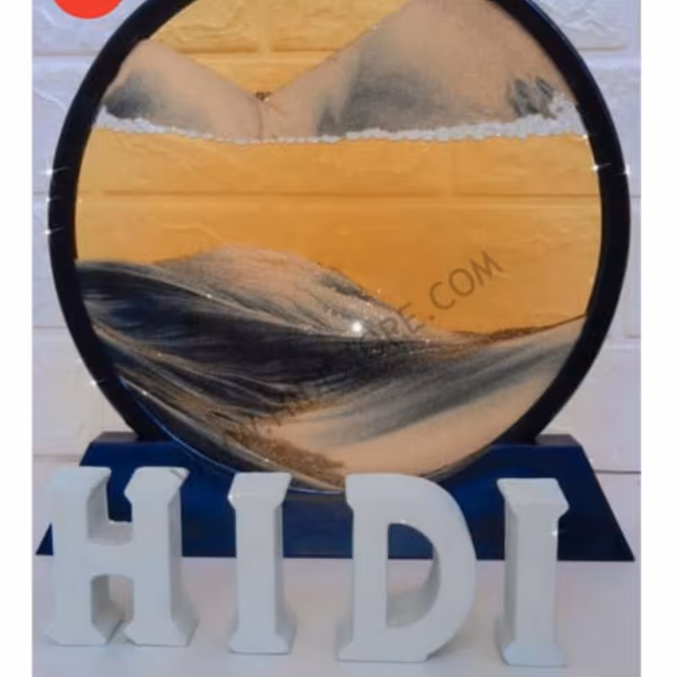 تابلو شنی زیبای  صحرا با قاب مشکی 