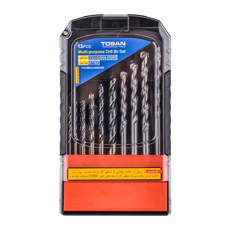 ست 13 عددی مته HSS و الماسه دیوار توسن مدل T14-MB13-HSSD388