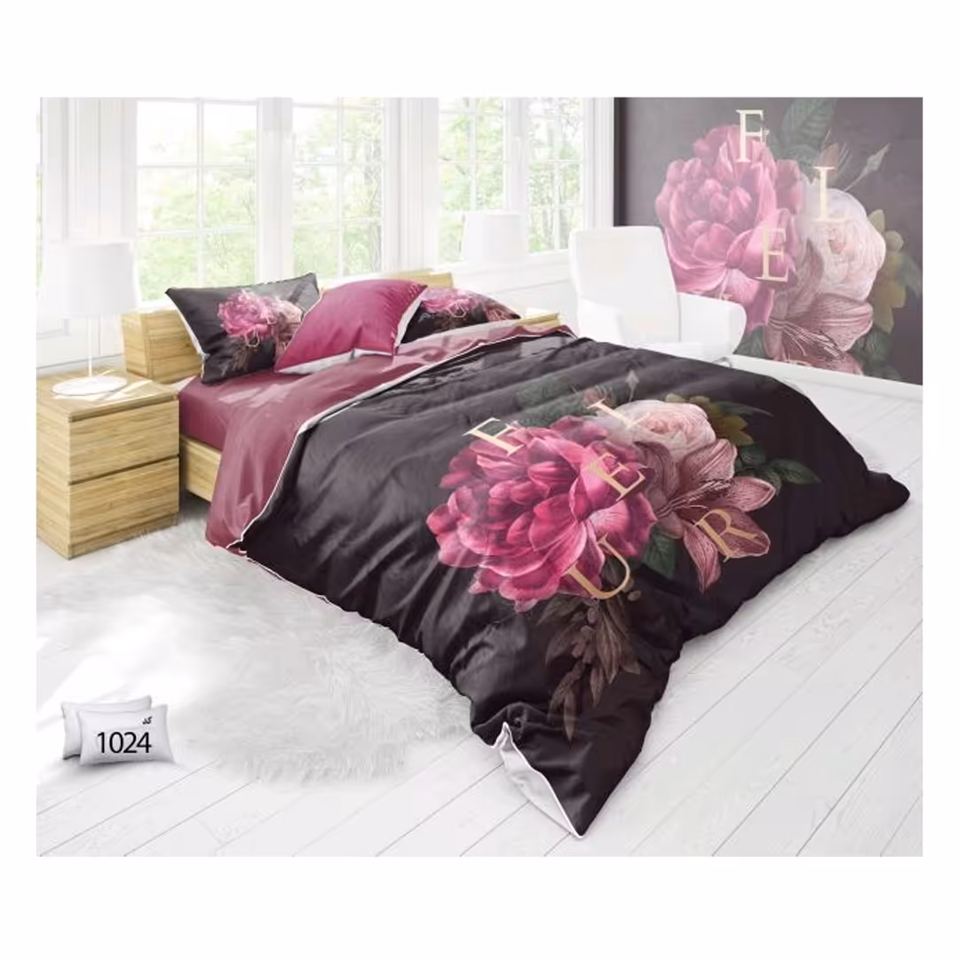 ست روتختی دونفره 6 تکه شامل یک عدد لحاف و یک عدد ملحفه دور کشدار و چهار عدد رو بالشی 
سایز لحاف 220  در 240 فیکس