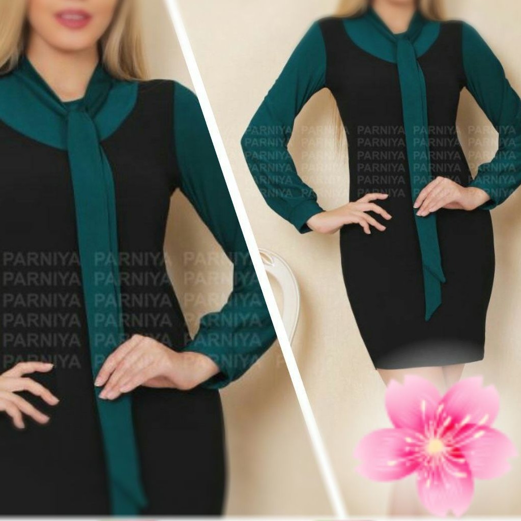 تونیک زنانه یقه کراواتی شیک و پوشیده