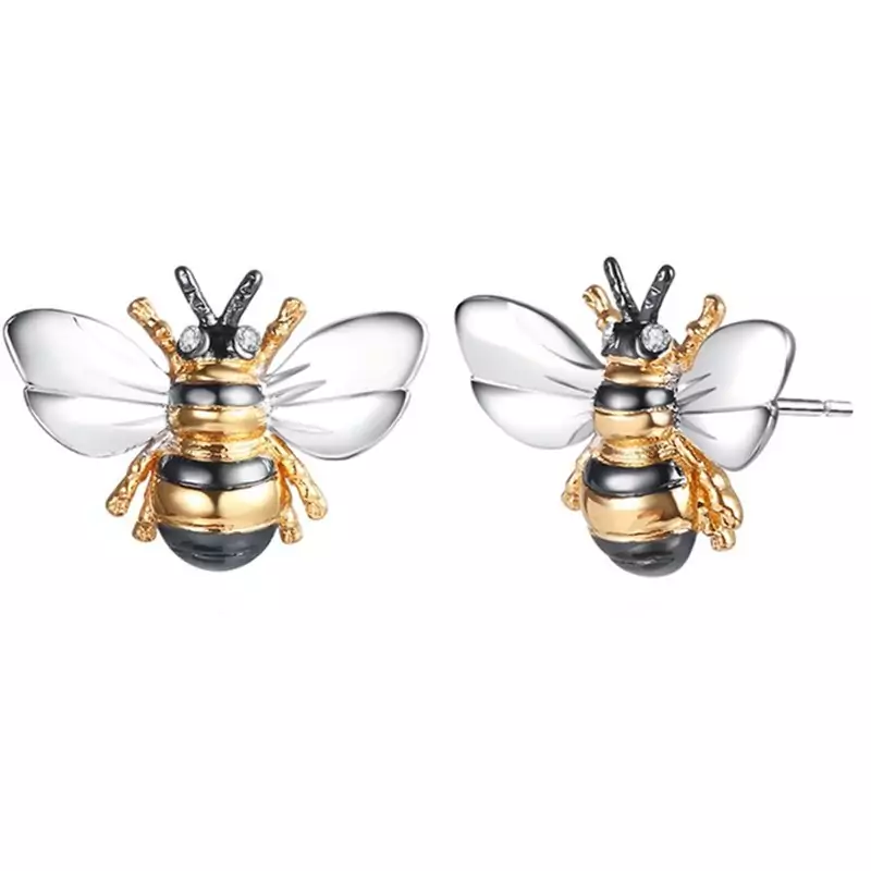 گوشواره میخی ظریف طرح زنبور کد E496