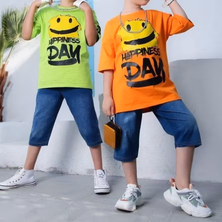 تیشرت پنبه سوپر شلوارک لی سایز 50 اسپرت مناسب دختر و پسر