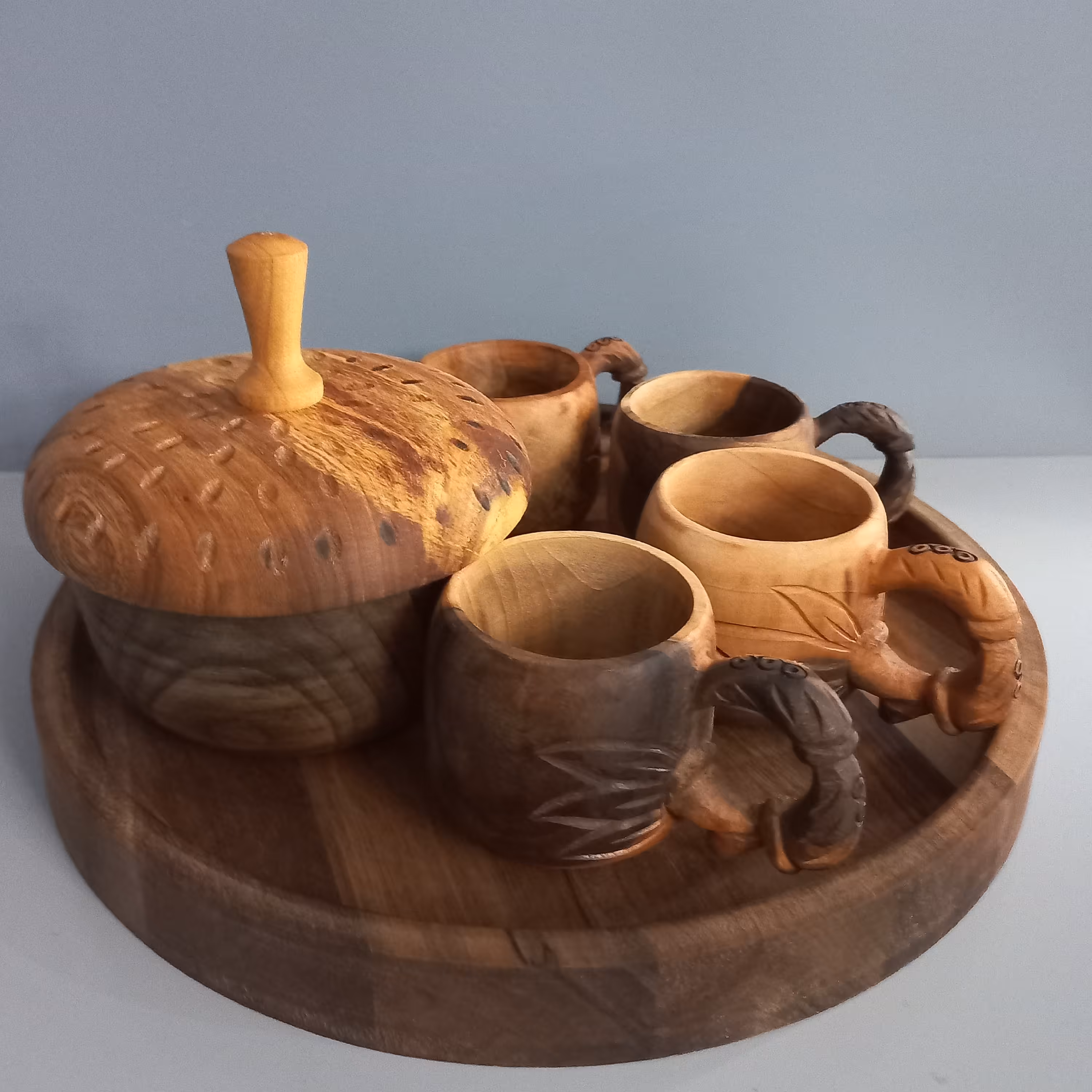 سرویس قهوه خوری چوبی 