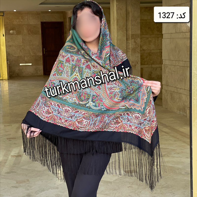 روسری ترکمن ابریشمی (ایتالیایی) کد 1322