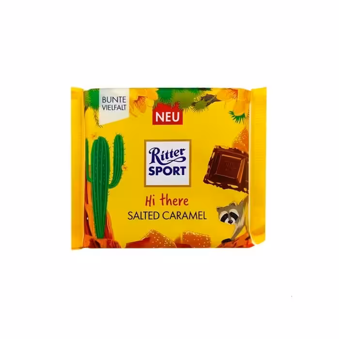 تابلت شکلات شیری با مغز کارامل نمکی 100 گرم RITTER SPORT salted caramel