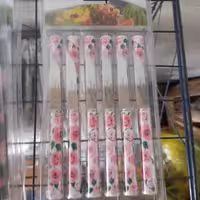 کارد میوه خوری 12 تایی مارک ماربلا طرح سرامیکی جنس عالی لوله ای طرح گل دار طرح گل رز (چاقو میوه خوری ) (کارد میوه )