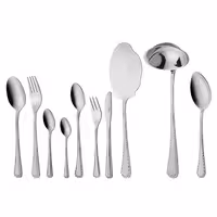 سرویس قاشق و چنگال 24 نفره ناب استیل طرح برلین استیل براق (98 پارچه)