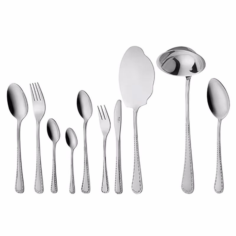 سرویس قاشق و چنگال 24 نفره ناب استیل طرح برلین استیل براق (98 پارچه)