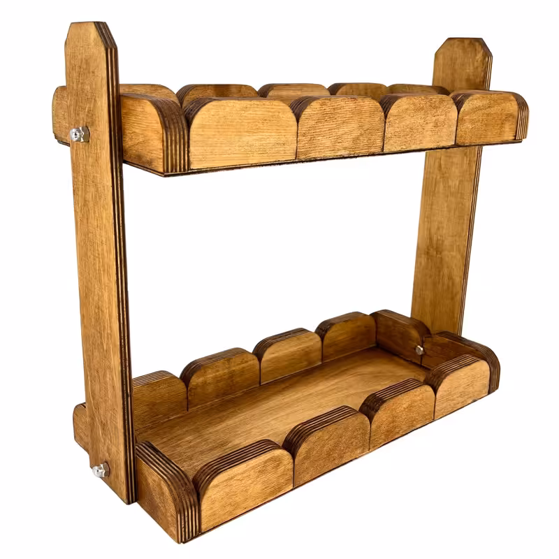 استند جا ادویه ای مدل دو طبقه چوبی ST07