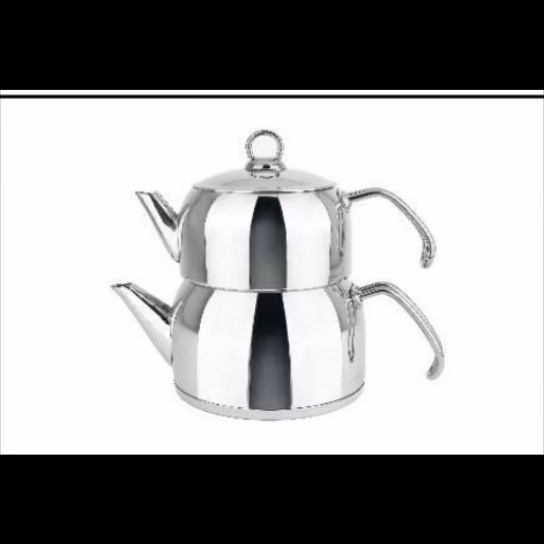 کتری و قوری لوله دار با قوری استیل برند MGS  کد 4108