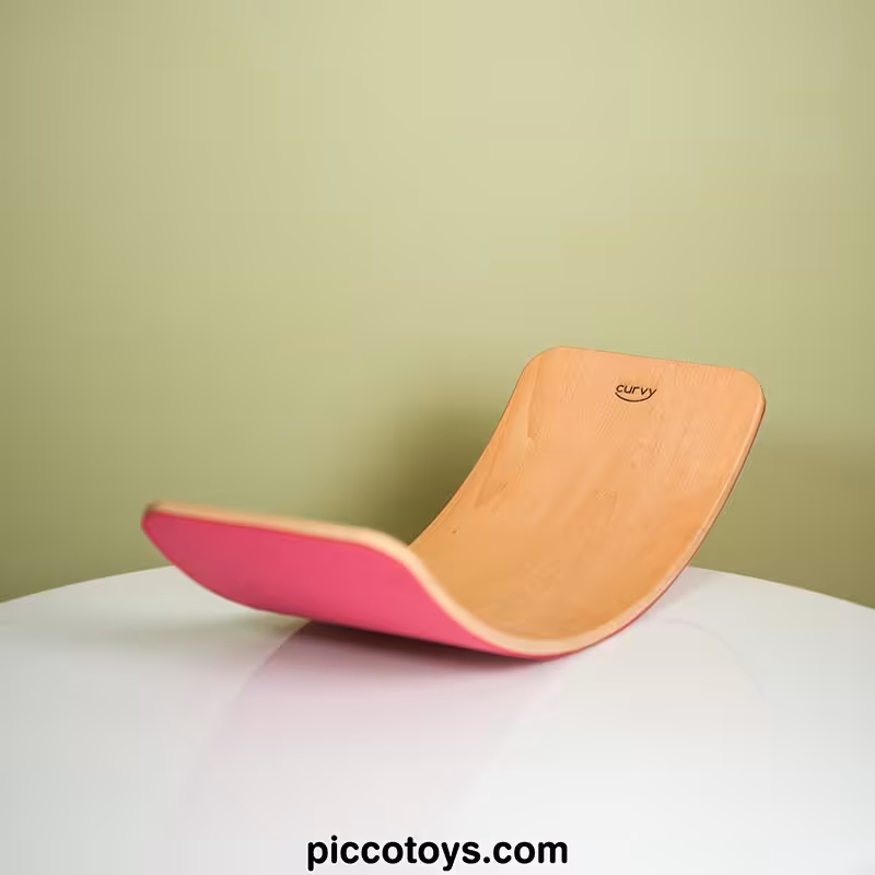 تخته تعادلی چوبی سایز بزرگ با زیره صورتی curvy مدل P/5555/GH