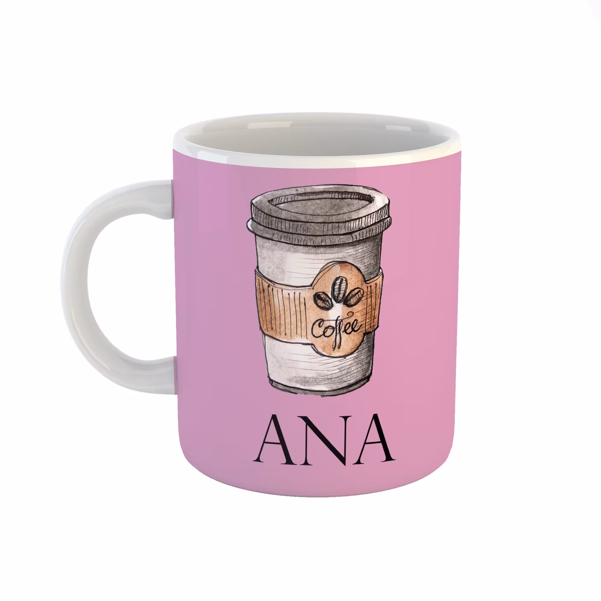 ماگ ساده طرح قهوه با اسم انا
