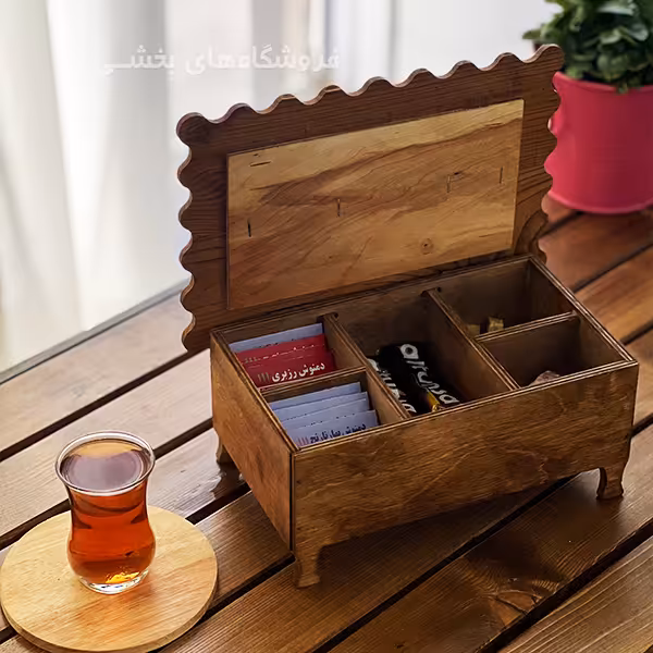 تی بگ چوبی 5 خانه طرح بیسکوییت