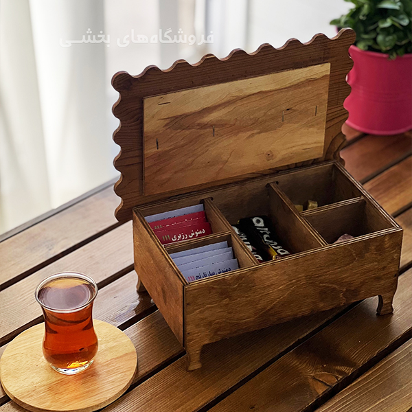 تی بگ چوبی 5 خانه طرح بیسکوییت
