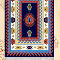 گلیم ماشینی کاشان طرح عشایری سرمه ای9متری(3.5در2.5)(هزینه ارسال باخریداروپس کرایه میباشد)