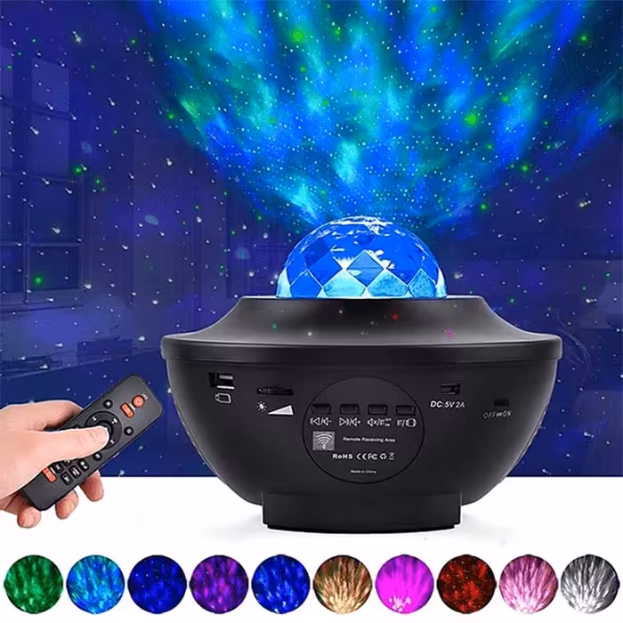 شب خواب کهکشانی اسپیکردار starry projector light کد ST021