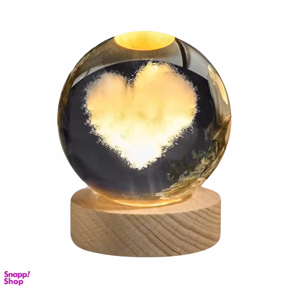 چراغ خواب مدل گوی شیشه ای طرح قلب کد 03