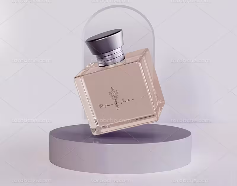 موکاپ شیشه عطر | گرافیک با طعم تربچه
