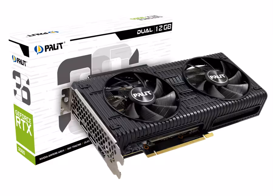 کارت گرافیک  پلیت مدل GeForce RTX 3060 Dual حافظه 12 گیگابایت
