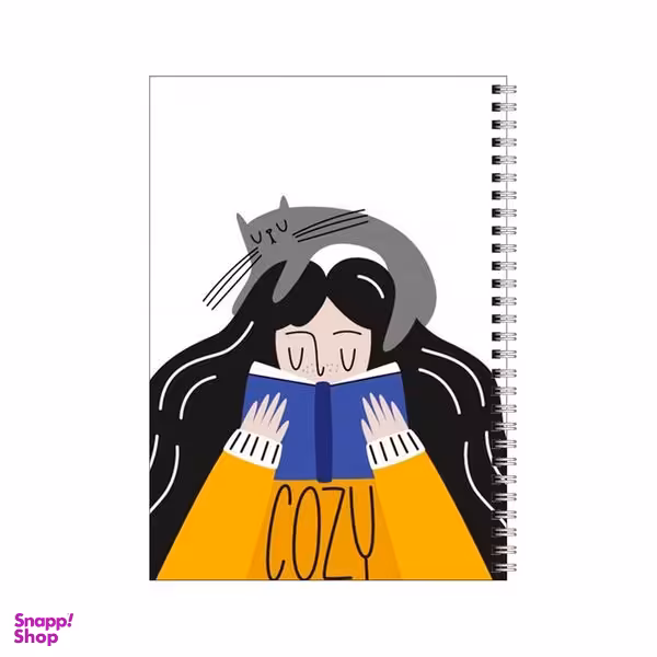 دفتر مشق 80 برگ بامبیلیپ طرح دختر و گربه خاکستری و کتاب کد 6063734