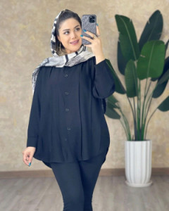 مانتو اسپرت زنانه نخی مدل جلوپیله نگار