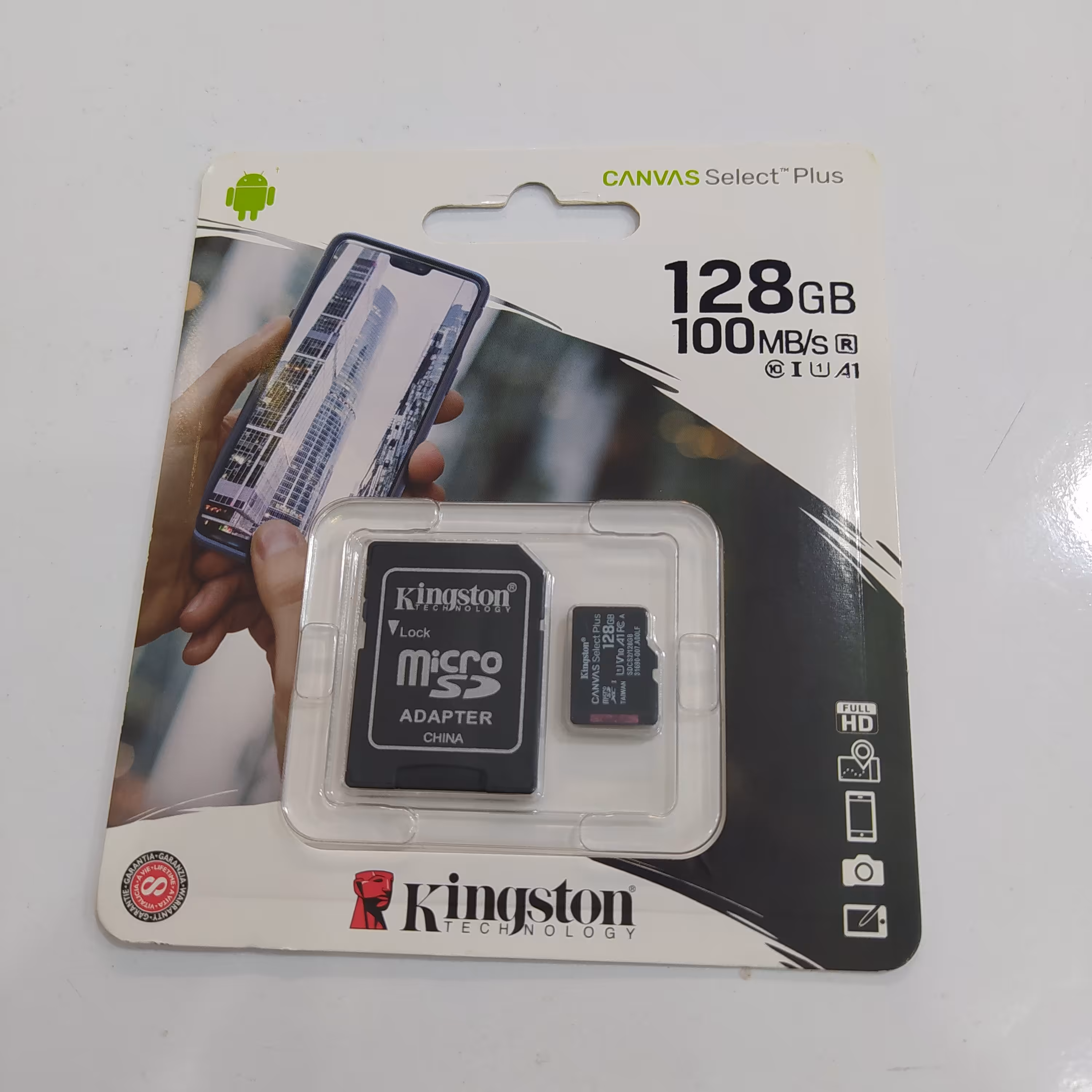 کارت حافظه microSDXC کینگستون مدل CANVAS Select Plus کلاس 10 سرعت 100MB.S ظرفیت 128 گیگابایت به همراه آداپتور SD