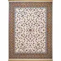 فرش ماشینی افرند 1200 شانه گل برجسته زمینه کرم کد 2228 (دوازده متری)