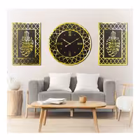ساعت دیواری سه تیکه طرح تابلو قرآنی