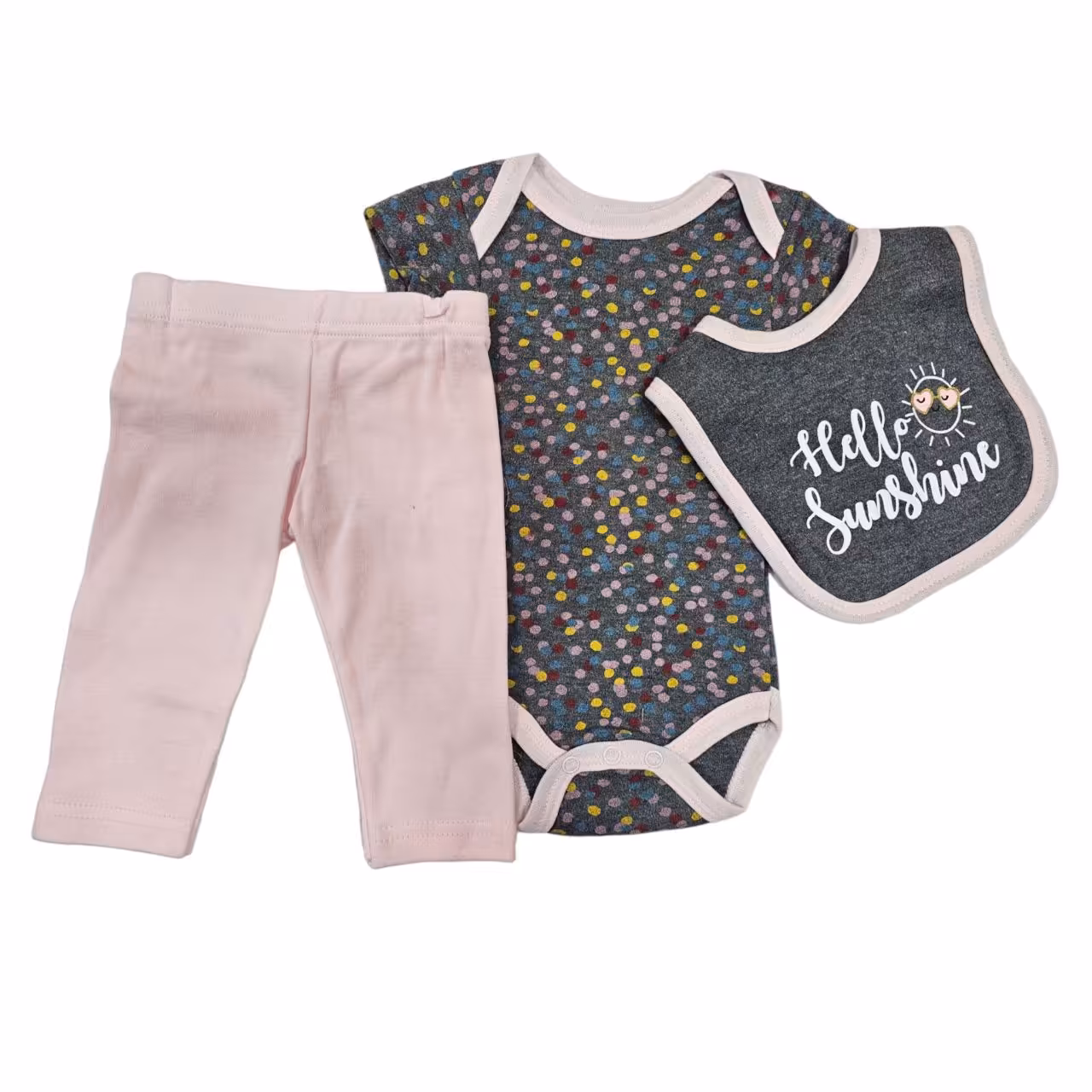 سه تیکه زیردکمه شلوار پیشبند سایز نوزادی تا یکسال