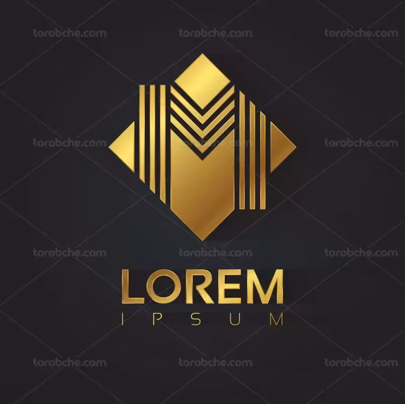 وکتور لوگو حرف M طلایی رنگ | گرافیک با طعم تربچه