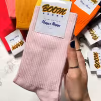 جوراب صورتی ساقدار ساده پنبه فری سایز